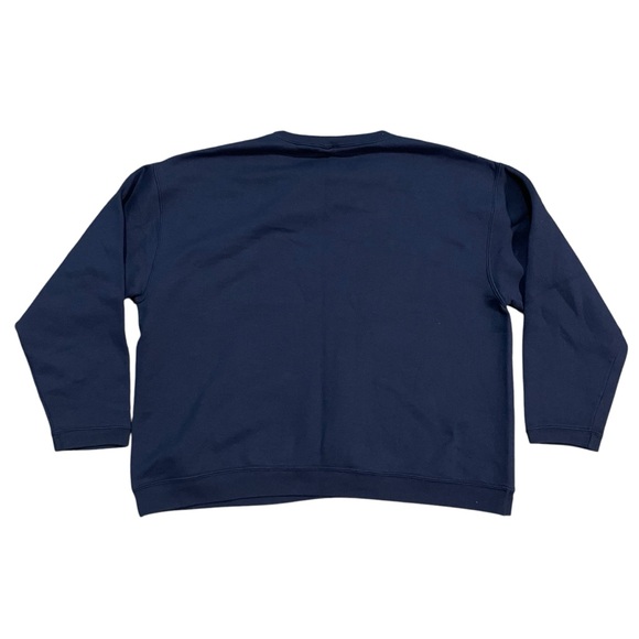 Christmas Holidays Navy Blue Embroidered Snowman and Snowflake Sweatshirt XL - Picture 3 of 4